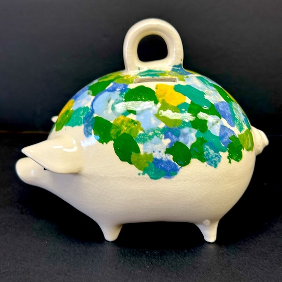 Vintage ceramic hand painted anthropomorphic piggy bank - Picture 4 of 9